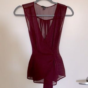 3/$20! Sheer silk wrap top Banana Republic XS